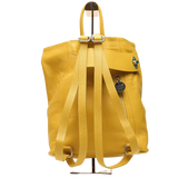 Mustard Leather Backpack back view