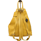 Mustard Leather Backpack back picture