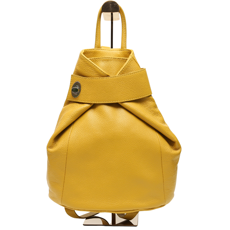 Mustard Leather Backpack