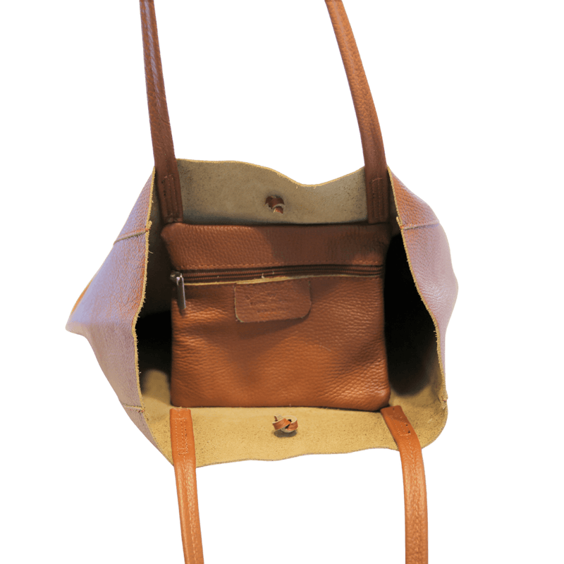 Shopper tote bag with zip